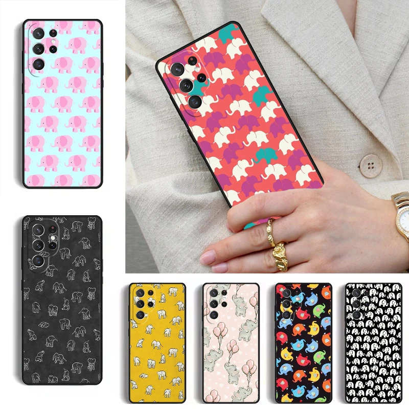 Cute Baby Elephant Phone Case for Samsung Galaxy S26 S25 Ultra S24 S23 S22 S21 Plus Note 10 Bumper Cover