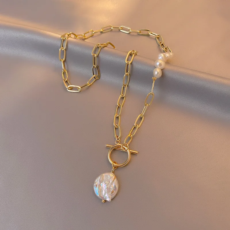 Original Jewelry 100% Natural Baroque Freshwater Pearl 14K Gold Filled Female Asymmetry Necklace For Women Gifts No Fade