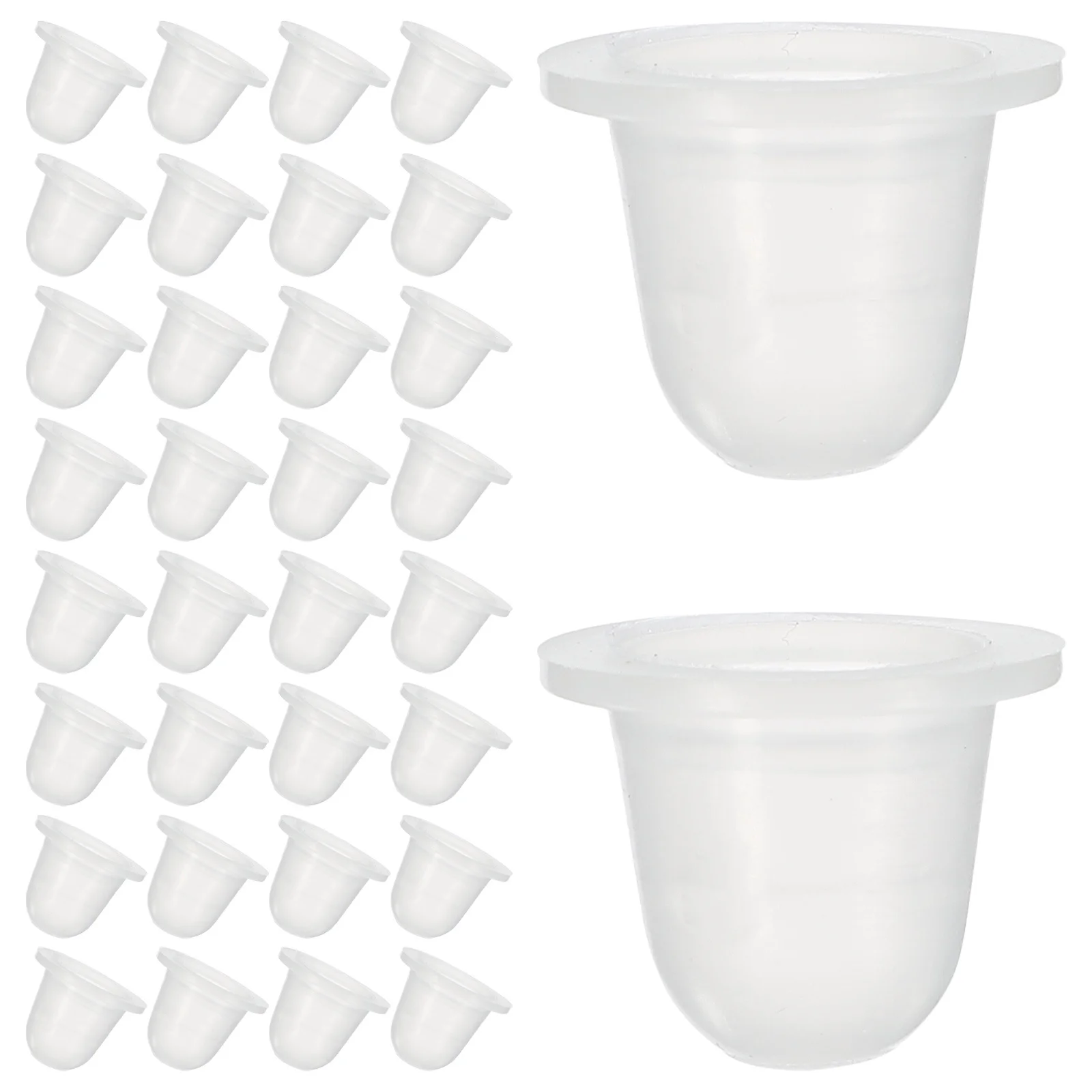 

200Pcs Ink Cups Clear Silicone Large Pigment Holders for Tattoos Semi- and Eyelash Extension Supplies