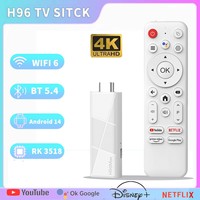H96 MAX TV Stick Android 14 Rockchip 3518 With  Wifi6 4K ULTRA 3D HDR Bluetooth5.4 Google Voice Assistant Media Player TV Sticks
