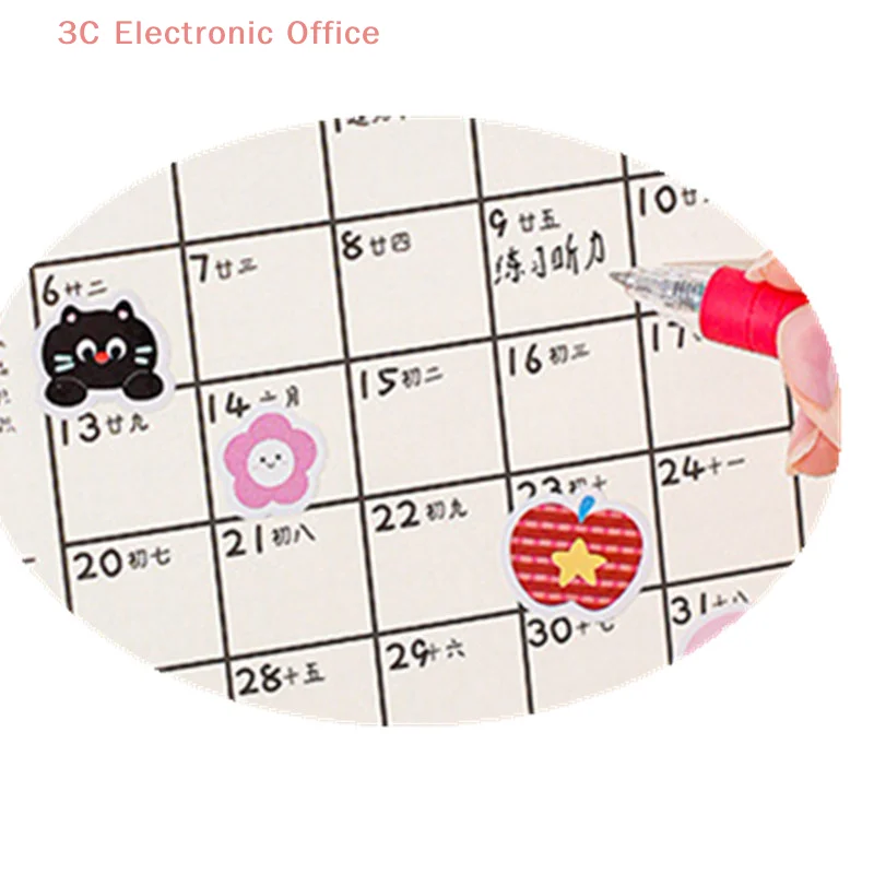 2026 Apple Kitten Calendário de mesa de desenho animado Planejador Decoração de mesa Organizador de papelaria escolar de escritório