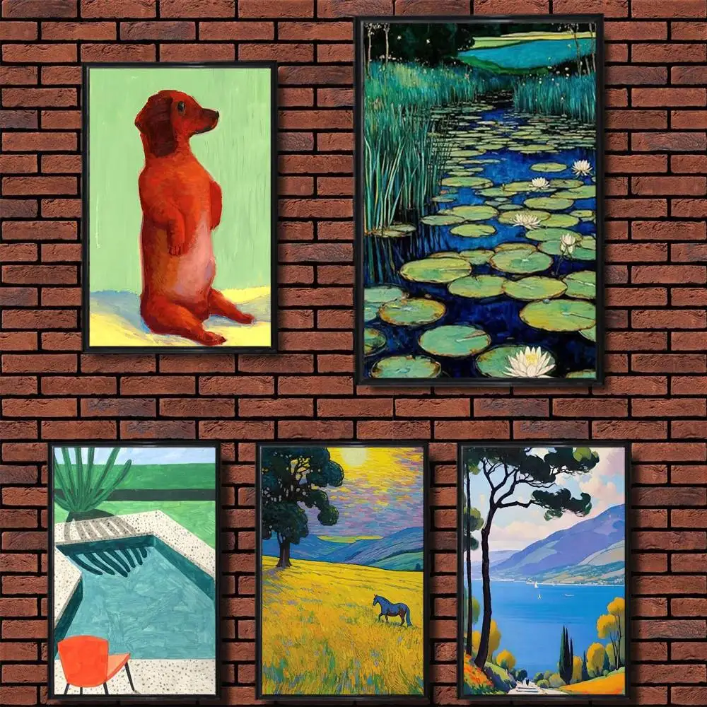 

D-DavidS Hockney A-Art Poster Prints Wall Art Painting Picture Gift Living Room Bar Restaurant Dec Sticker Large