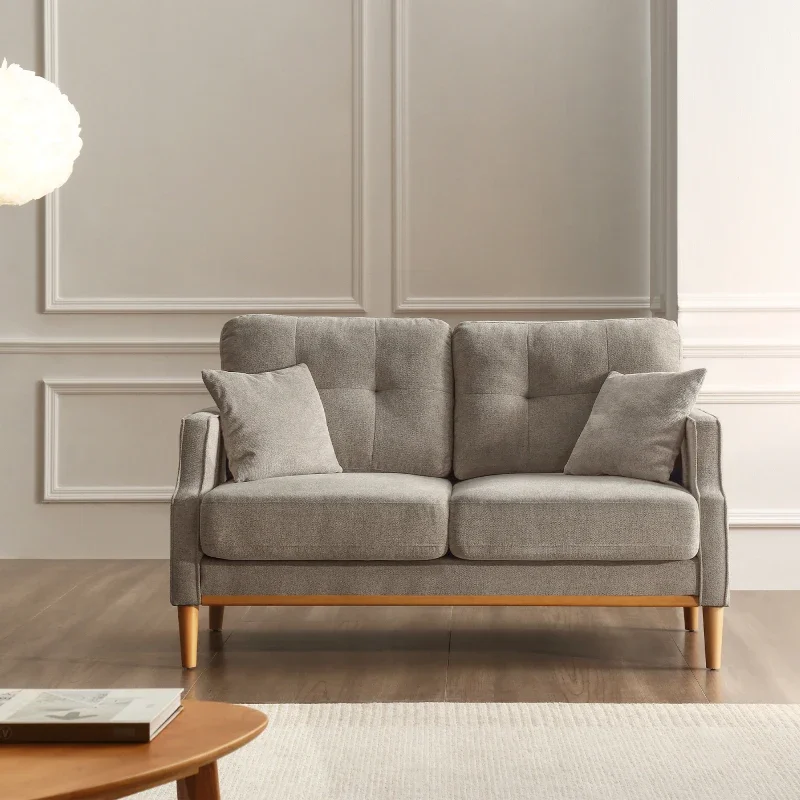 High Quality Living Space Sofa 2 Seater ,Loveseat With Waterproof Fabric Cream , USB Charge for indoor living room furniture