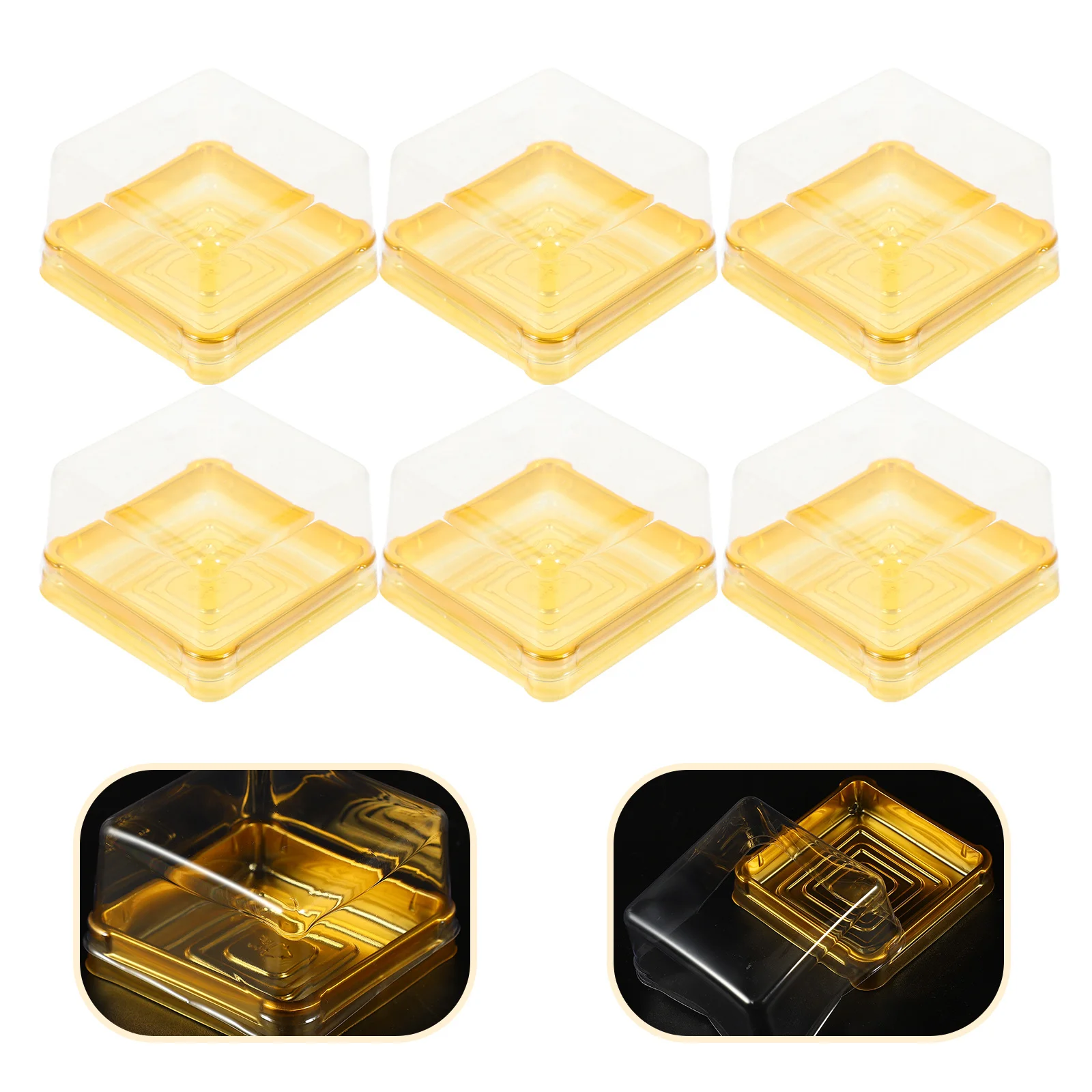 50Pcs Clear Dome Dessert Boxes Cake Containers for Baking Shop Moon Cake Cupcakes Packaging Dessert Boxes
