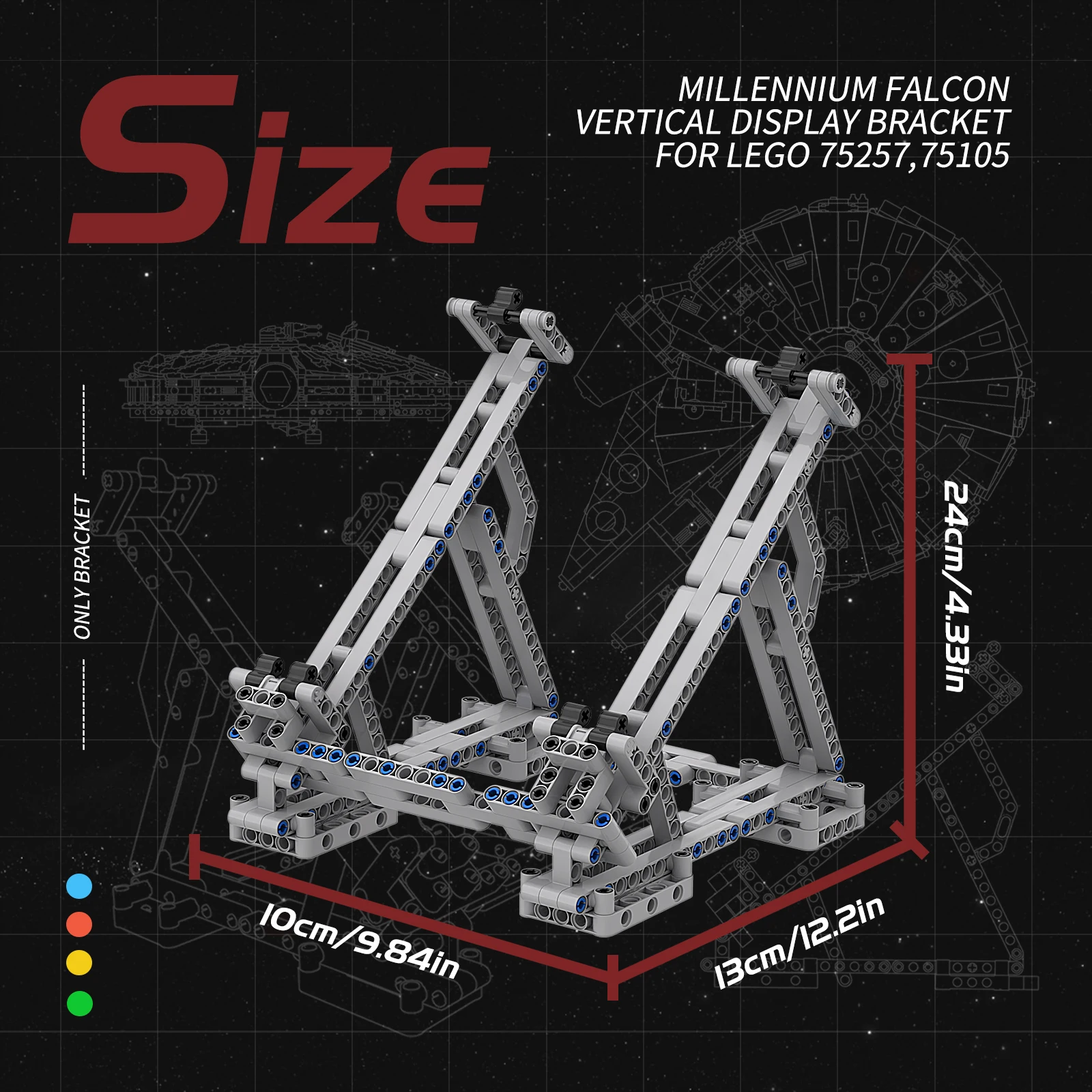 BuildMoc Millennium Falcon Stands 75257 75105 Building Blocks Set Flexible Clips Spacecraft Vertical Bracket Bricks DIY Toy Gift