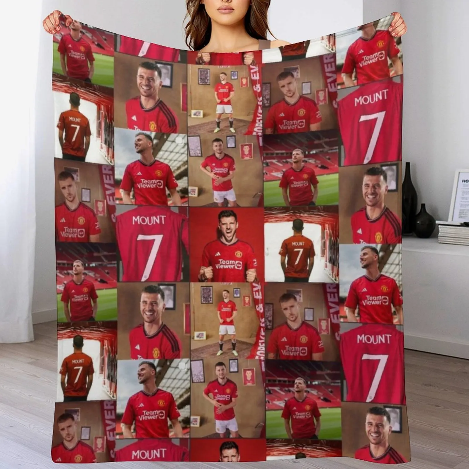 

Mason Mount United Throw Blanket Cozy Light Blanket for Travel Camping Picnic