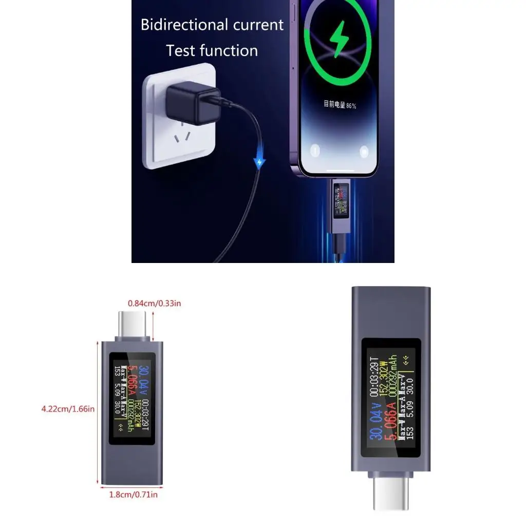 KWS2302C Charging Detector Portable Charging Tool Lightweight Charging Checker Protect Your Phone Battery for Individual