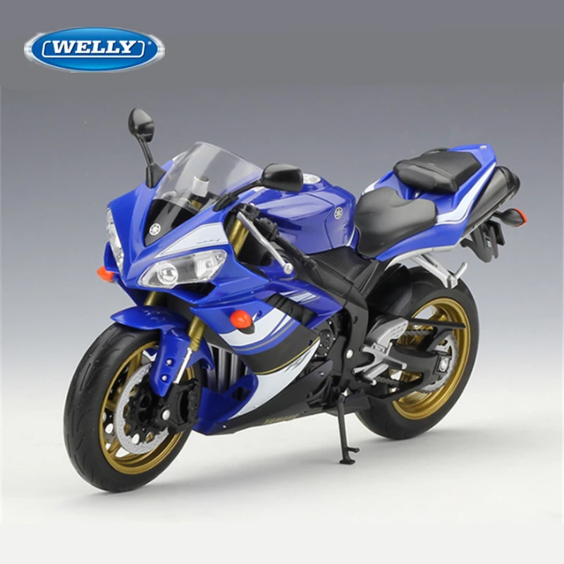 WELLY 1:10 YAMAHA YZF-R1 Alloy Racing Motorcycle Model Diecast Metal Street Cross-country Motorcycle Model Collection Kids Gifts