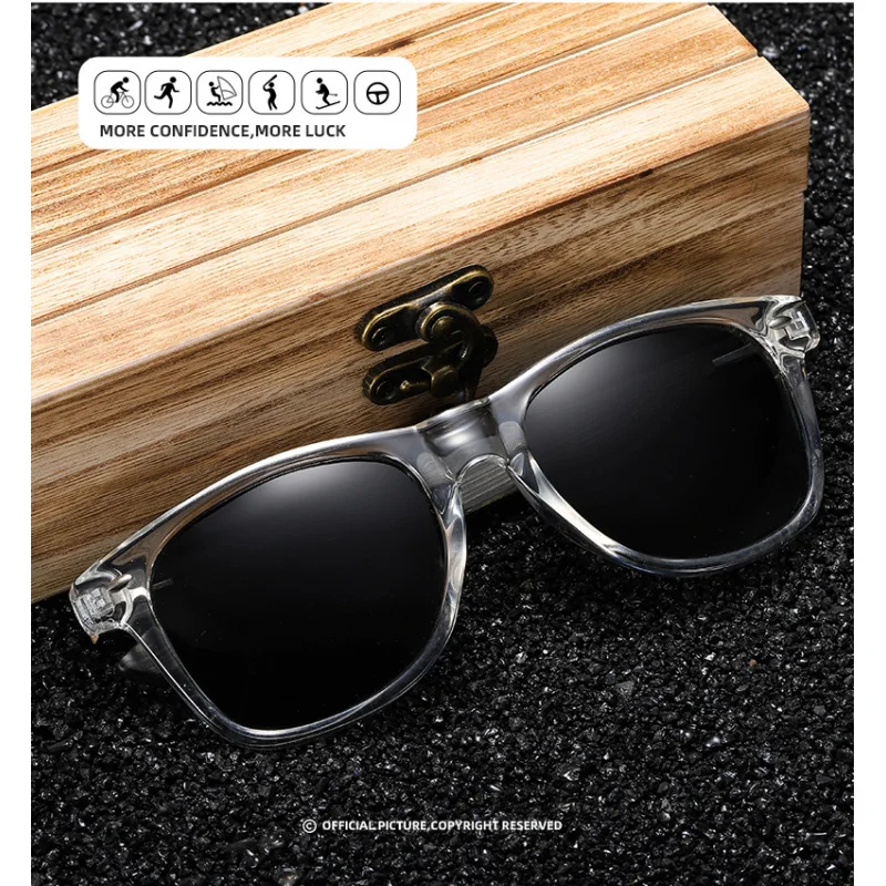 GM5087 Personalized Bamboo brushed black leg polarized sunglasses