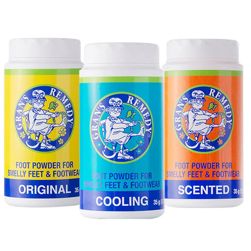 3-Pack (Original, Cooling & Scented) Grans Remedy for Smelly Feet and Footwear New Package