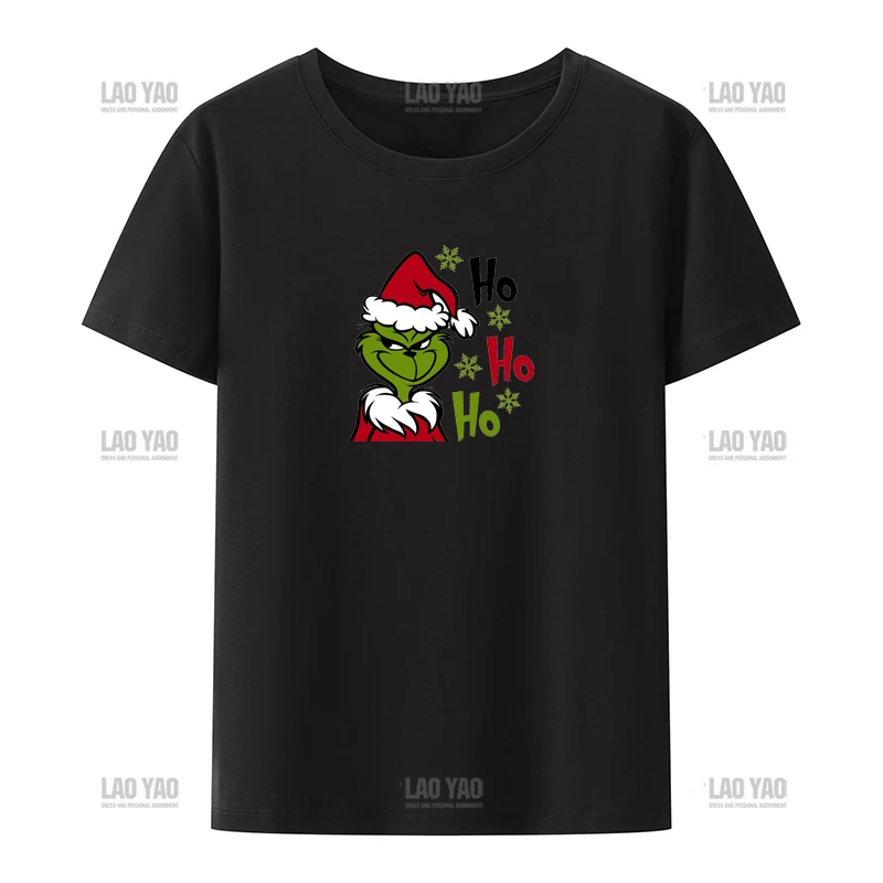 Humorous Cartoon Christmas Fun Printed Modal T-shirt for Men and Women Stylish Casual Tops for All Seasons Christmas Tee