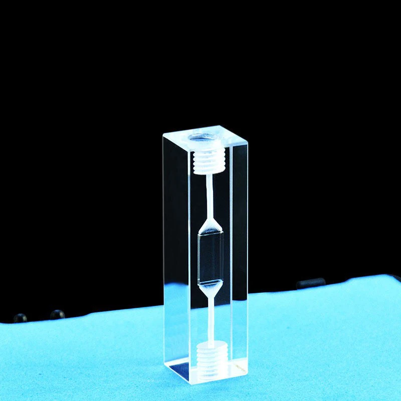 5-1.5mm quartz screw fluorescent flow colorimetric dish sample pool 75ul four sided transparent light glue integrated process