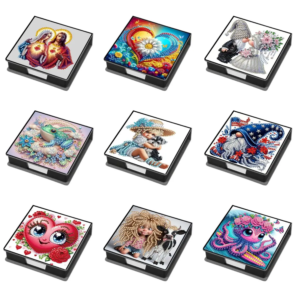 

1 шт. набор для алмазной живописи «сделай сам», неправильная форма в форме животного, черный бриллиант, искусственная кожа, самоклеящаяся коробка для заметок