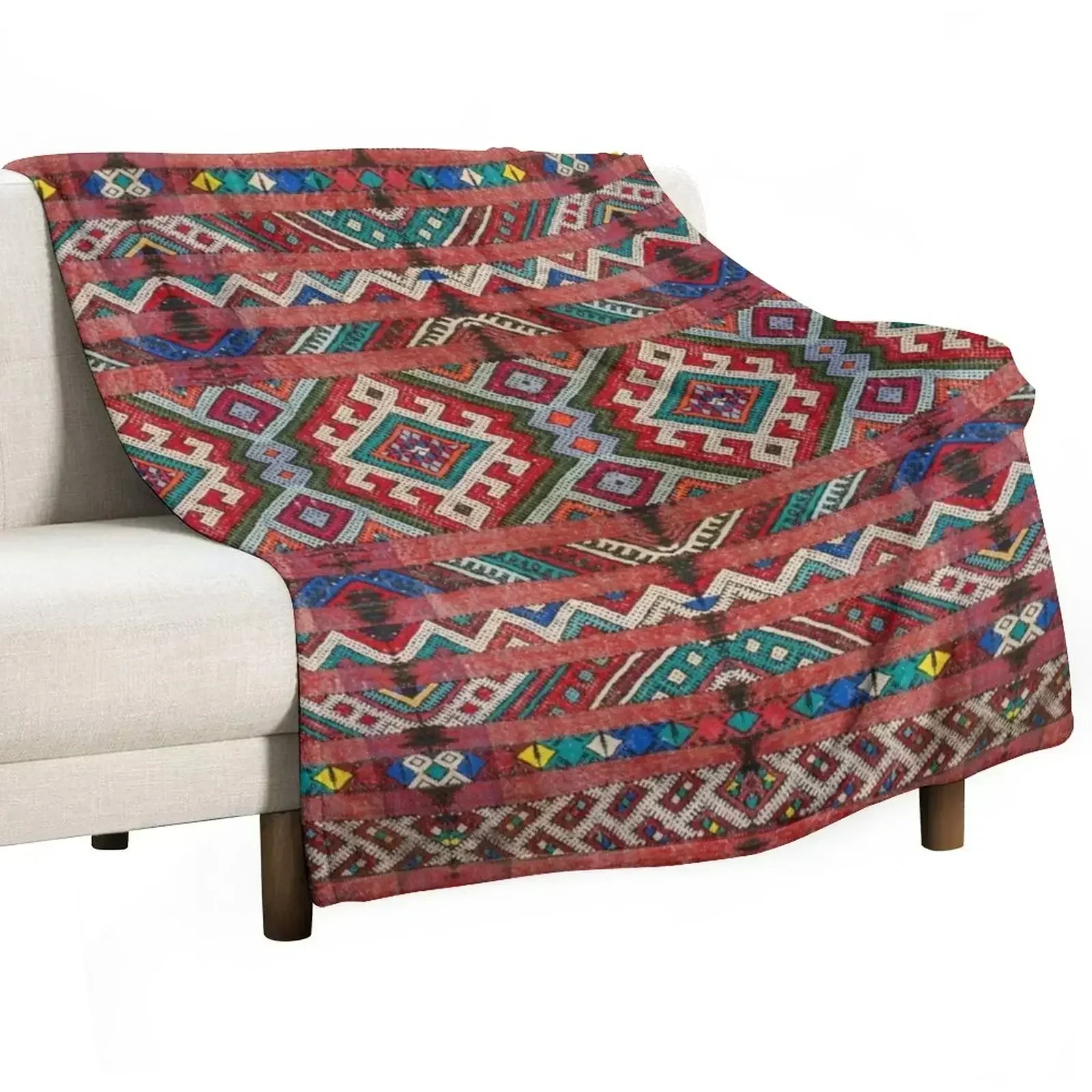 Heritage Moroccan Design Throw Blanket Quilt Warm Vintage Flannels Thermal Weighted Blankets