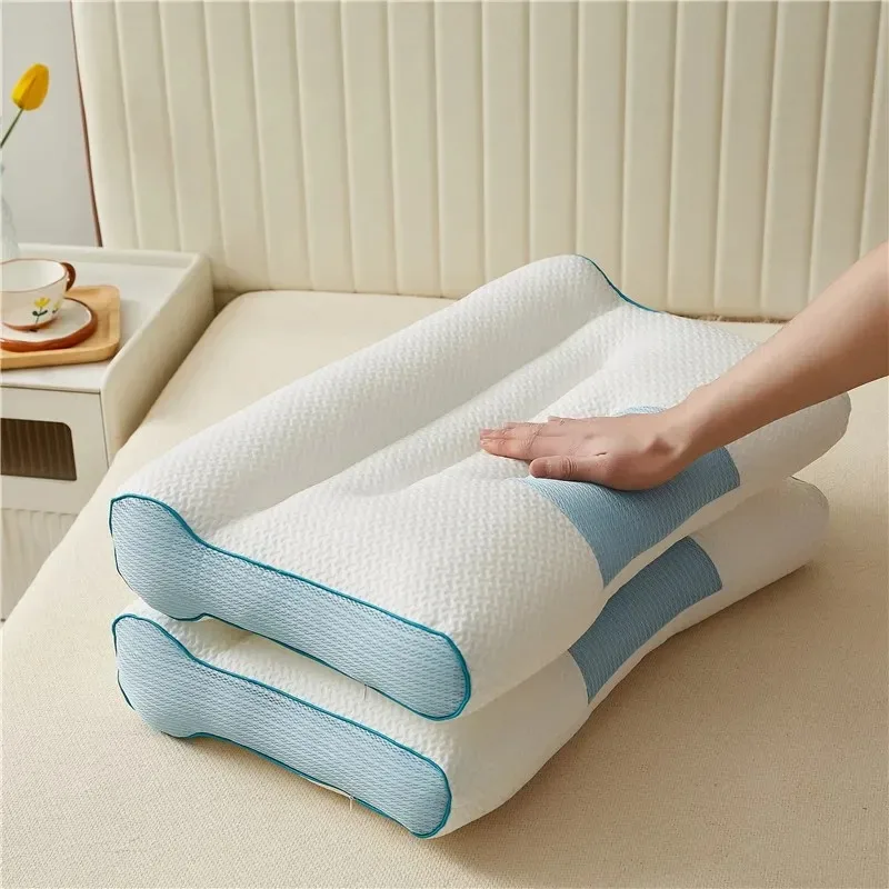 Orthopedic Reverse Traction Pillow Protects Cervical Spine and Helps Sleep Single Neck Pillow Machine Washable 48X74cm