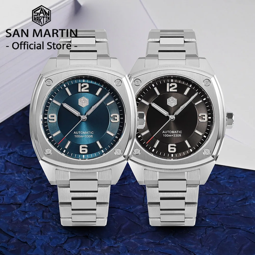 San Martin 39.5mm Original Design Square Sports Style High Quality Classic Luxury Men Mechanical Watches Sapphire 100m SN0026