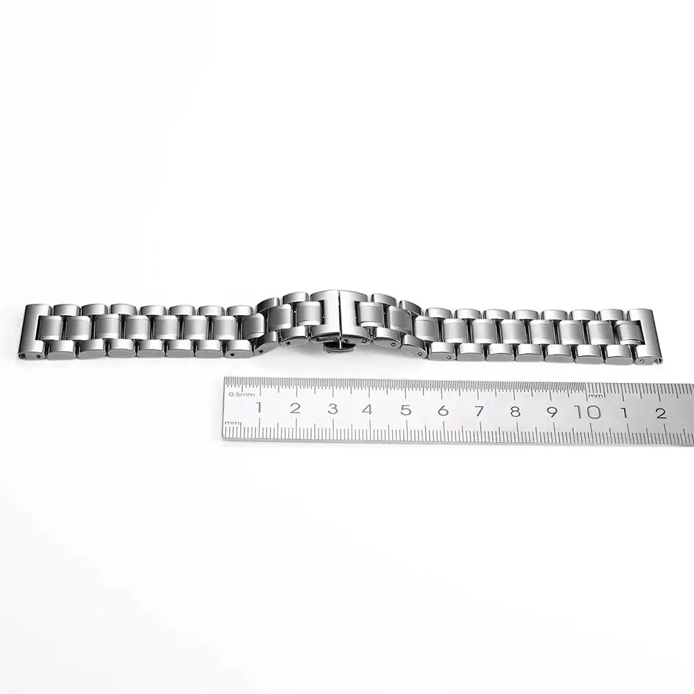 Edelstahl-Uhrenarmband mit gebogenem Ende, 12/13/14/15/16/17/18/19/20/21/22/23/24 mm, Schmetterlingsverschluss, massives Metall-Universalarmband – Detail 23