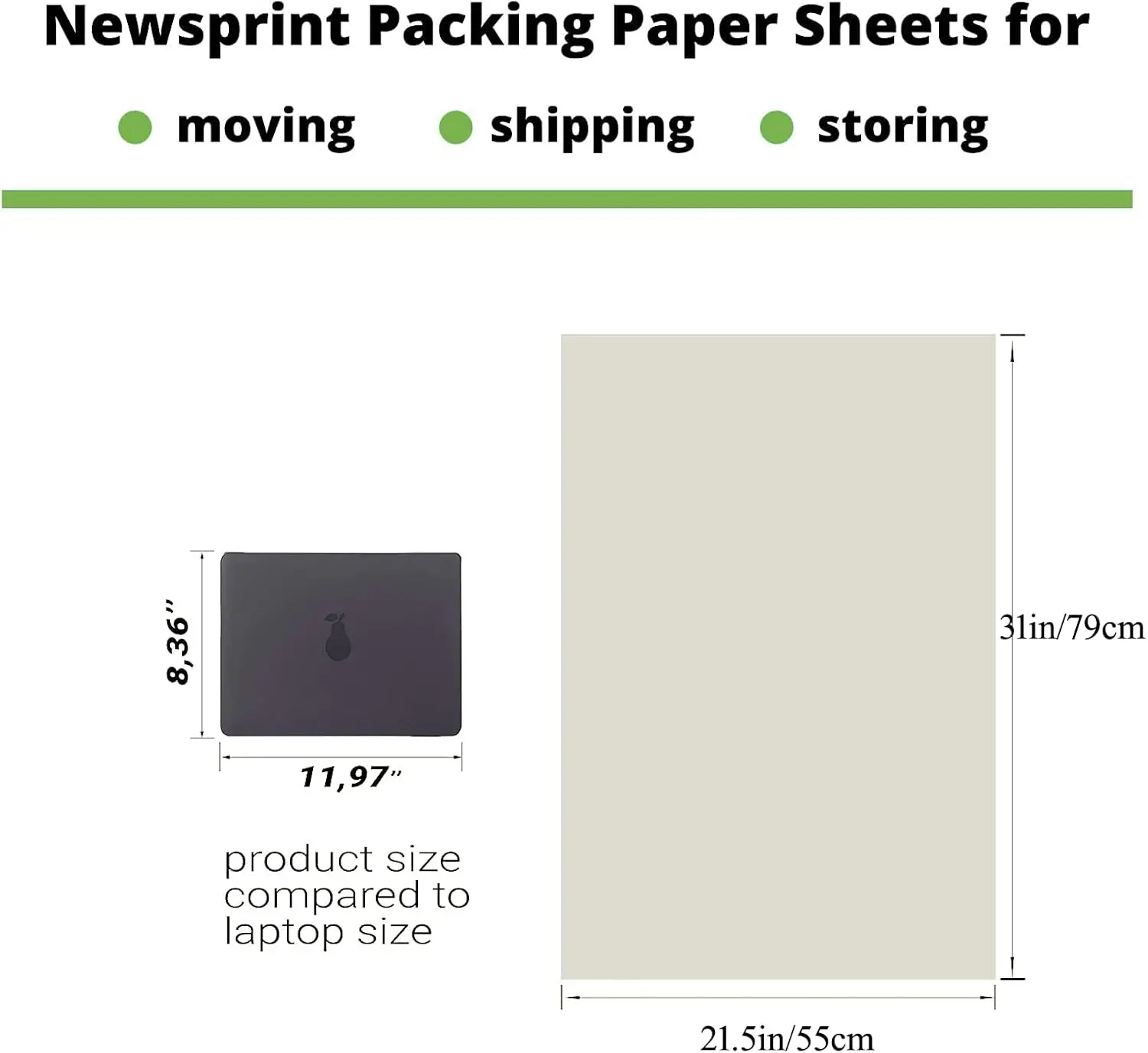 Large Packing Paper Sheets for Moving 31" x 21.5" Packaging Newsprint Paper 50 Pack Packing Paper for Wrapping Fragiles, Paper