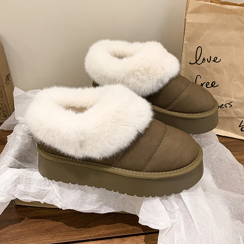 

Ankle Flats Platform Women Snow Boots Suede Plush Warm Casual Shoes 2024 Winter New Thick Goth Fashion Shoes Chelsea Women Boots