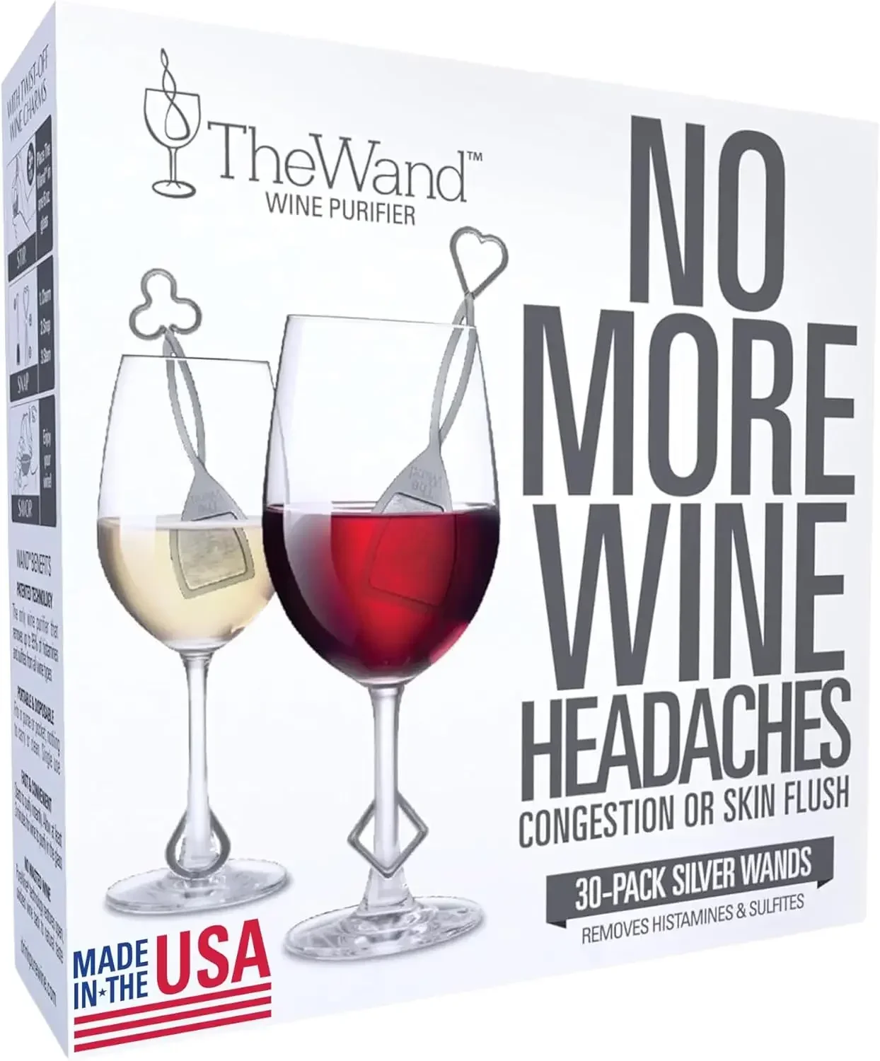 

PureWine The Wand Wine Purifier - Фильтры для красного и белого вина от гистаминов и сульфитов, палочки для удаления сульфитов, помогают при аллергии.