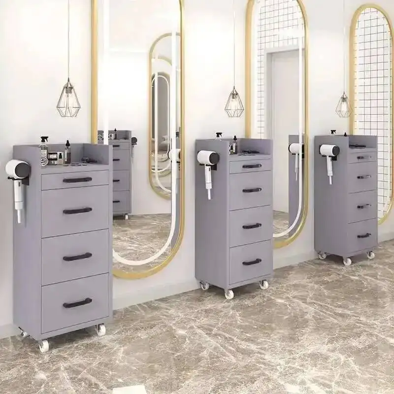 

Rolling Salon Trolley Portable Storage Utility Hairdressing Trolley Aesthetic Drawers Werkzeugwagen Salon Furniture MQ50TC