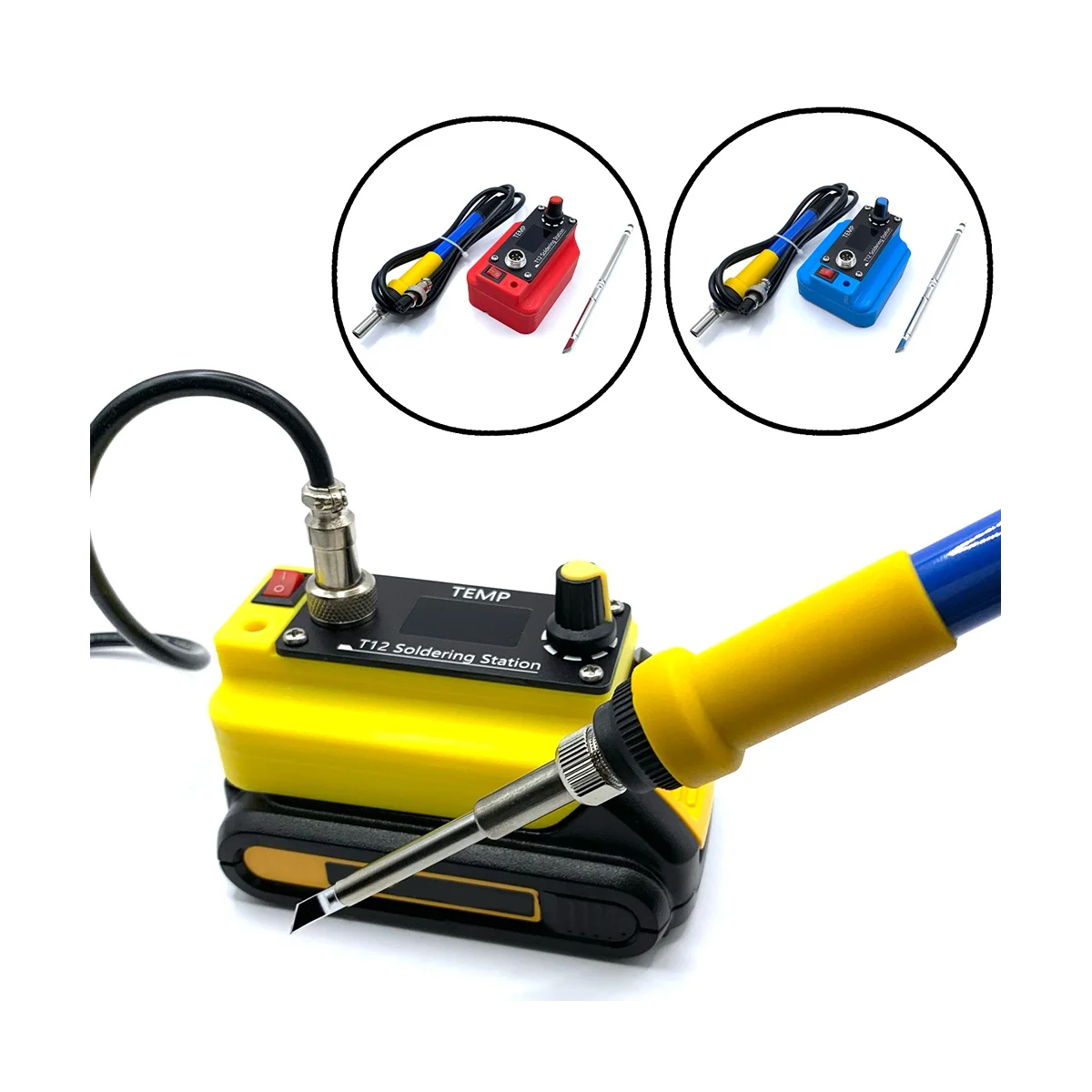 ABIS-Cordless Soldering Iron Station Electric Solder Without Power 70W T12 for Makita Battery Blue