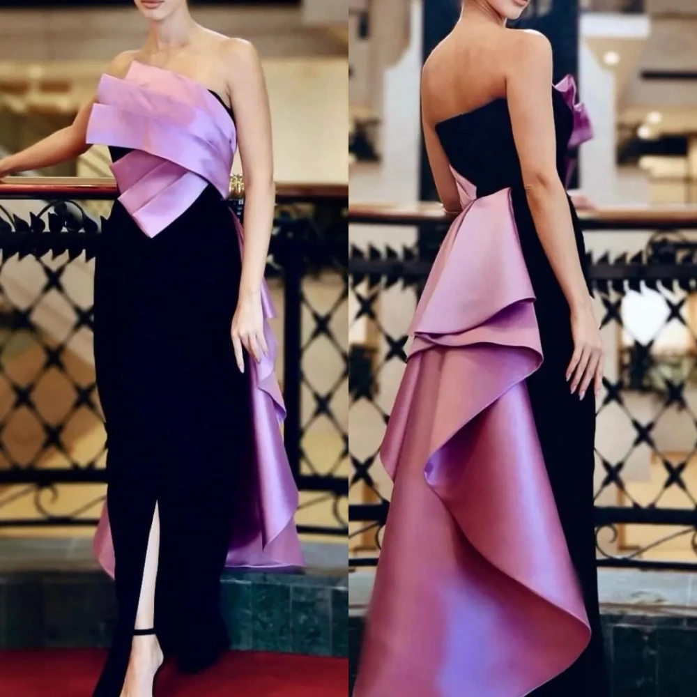 

Customized Jiayigong s Draped Pleat Cocktail Party Sheath Strapless Bespoke Occasion Gown Long Dresses