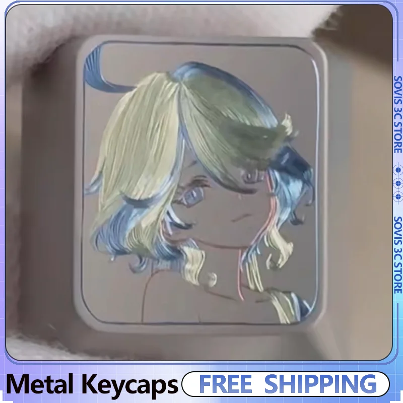 

Колпачки для клавиш в стиле аниме из титанового сплава, колпачки для клавиш с ручной резьбой по индивидуальному заказу, колпачки для ключей с милой девушкой, переключатель MX, механическая клавиатура, подарки для мальчиков