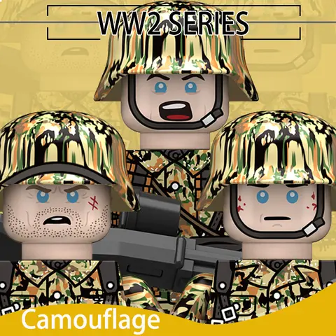 WW2 Military German Doomsday Camouflage Soldier Figures Building Blocks Army Warrior MP40 STG44 Gun Accessories Bricks Toys Boys