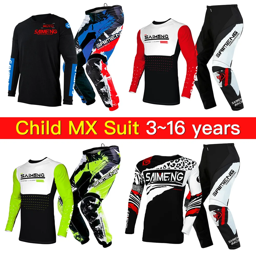 

Комплект для мотокросса для детей 3-10 лет: индивидуальная настройка имени и номера, оранжево-черный, эндуро, внедорожный, MX