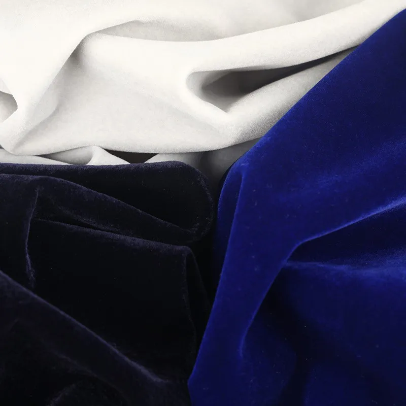 

260G plain velvet flocking fabric knitted high-end women's clothing bedding curtains home textile