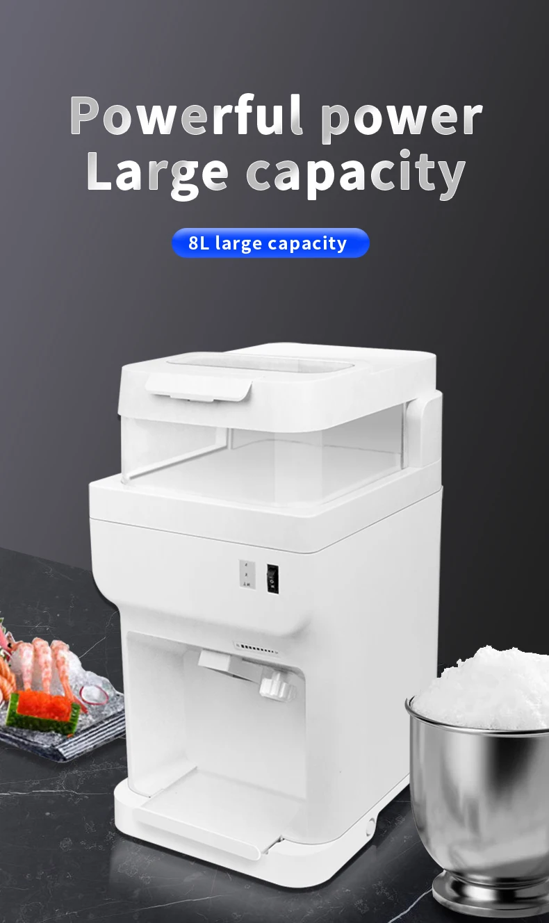 8L Plastic  Ice Shaver Commercial Ice Crusher Snow Cone Machine  Outdoor Use High