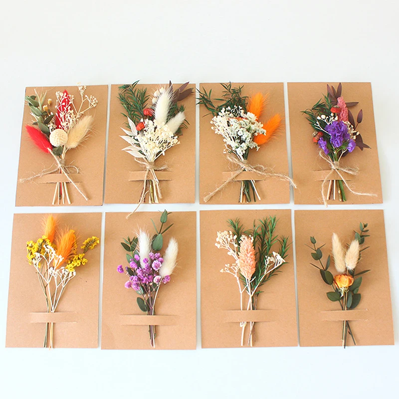 1pc Mini Natural Dry Flowers Bouquet Bridesmaid Boutonnieres Christmas Wedding Decor Valentine's Day DIY Floral Materials