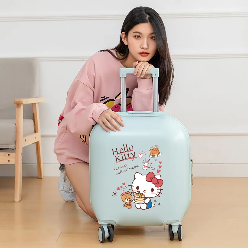 18-Inch Sanrios Hellokittys Cinnamoroll Kids Suitcase Small Lightweight Boarding Trolley Case Boy Girl Universal Wheels Suitcase