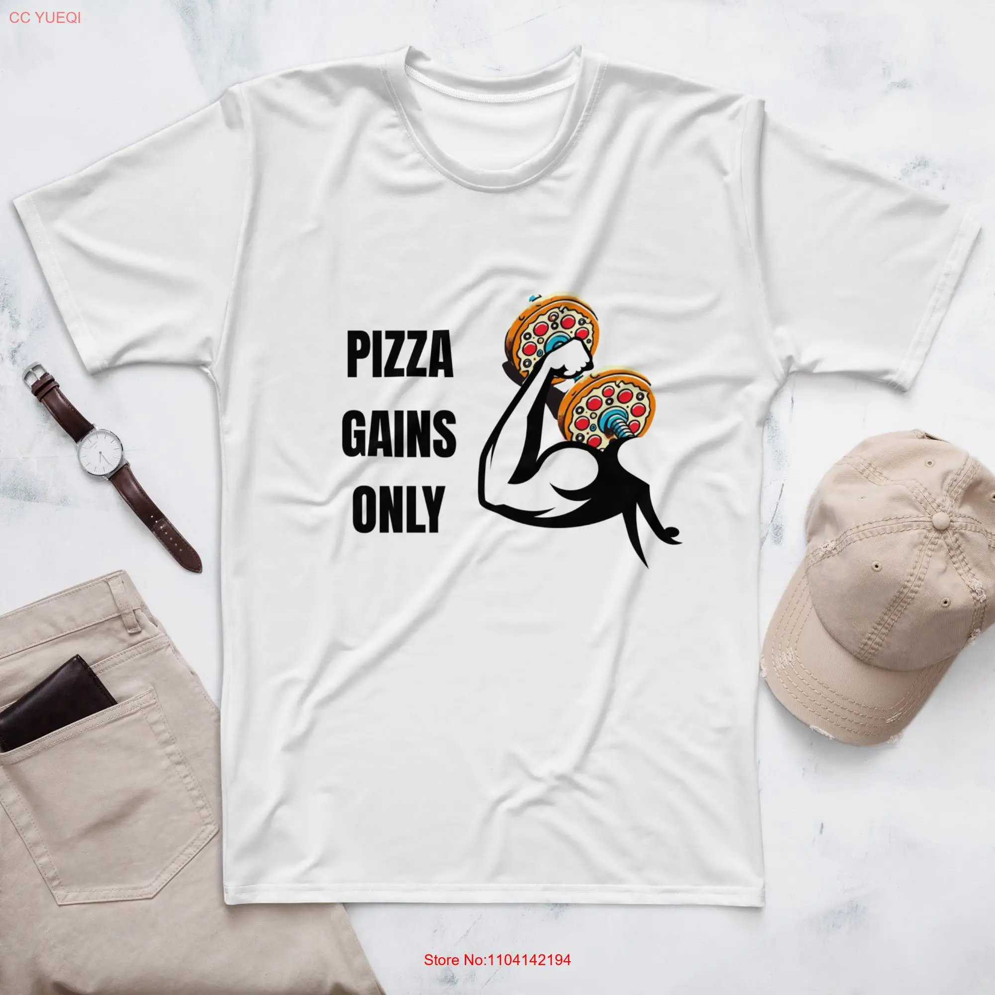 Funny fitness shirt Pizza dumbbell design on all over gift for sports fans Cheat day T gym freaks long or short sleeves