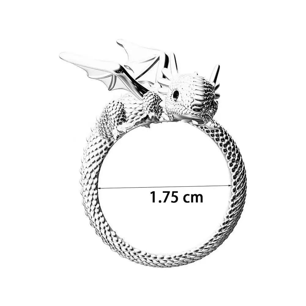 Vintage Dragon Shape Ring Animal Alloy Opening Rings Free Size Accessories Couples Rings Party