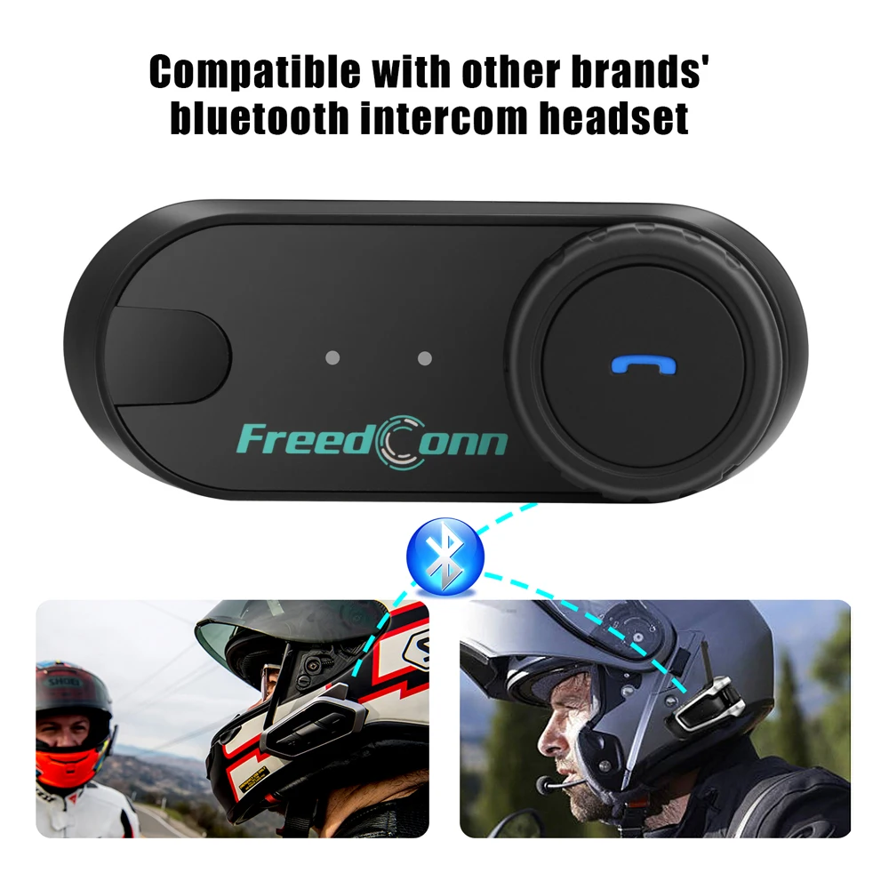 Freedconn Helm Bluetooth Headset Gruppe Motorrad Intercom Kopfhörer FM Musik Teilen Intercomunicador bis zu 6 Fahrer T Com VB – Detail 11
