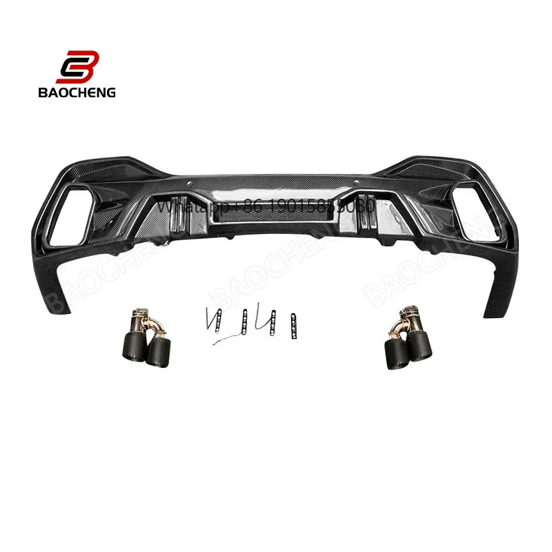 

For New X6 G06 2019 M Sport LD Style Carbon Fiber Rear Bumper Rear Diffuser Lip with Light Car Parts Body Kit