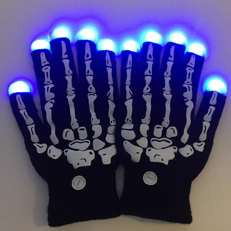Neon LED Flashing Luminous Gloves Hip Hop Dance Stage Cheer Glow Party Light Up Toy Gloves