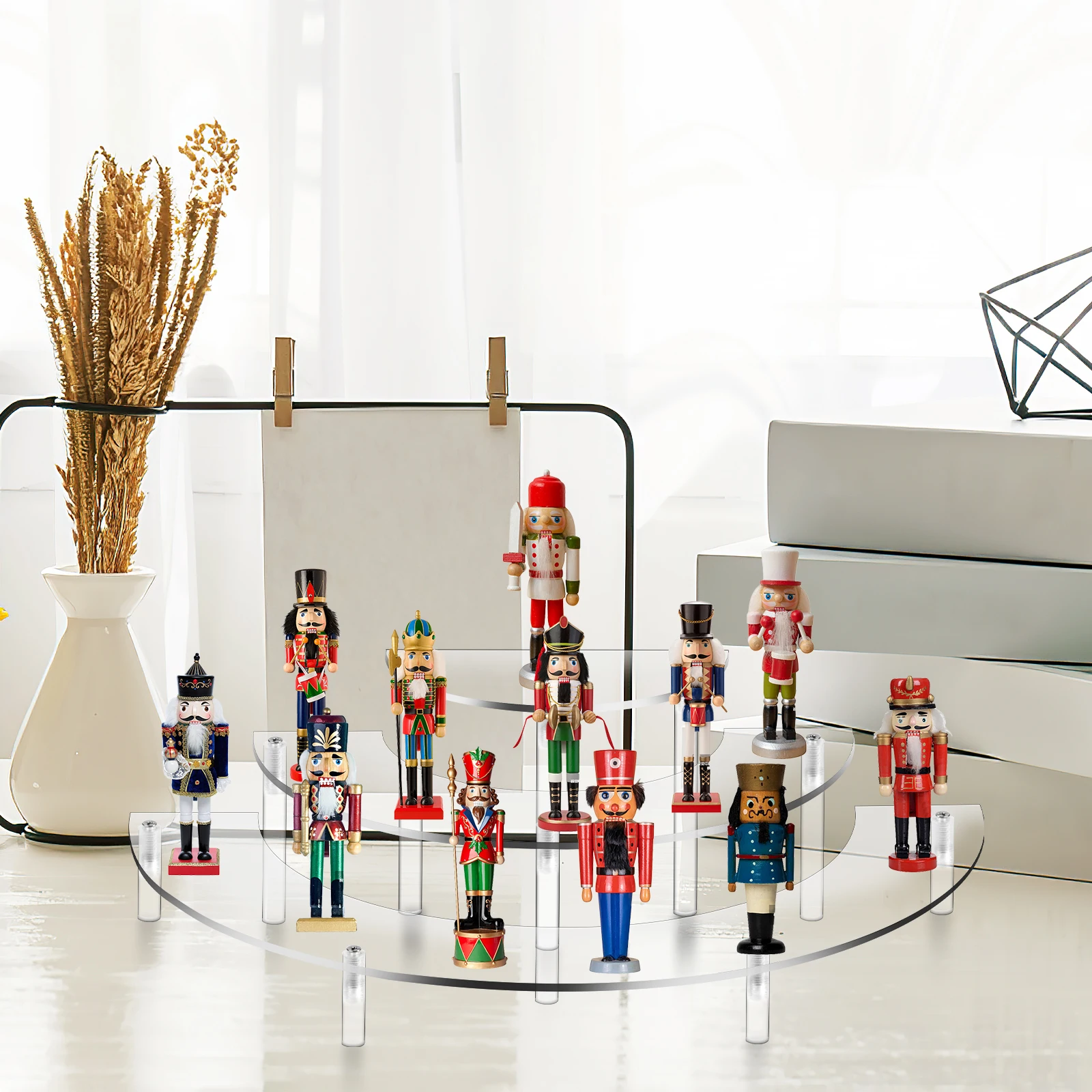 

2 Set Acrylic Display Risers 3 Tier Half Moon Shape Food Clear Acrylic Display For Stand Wedding Food Desserts Cosmetics Party