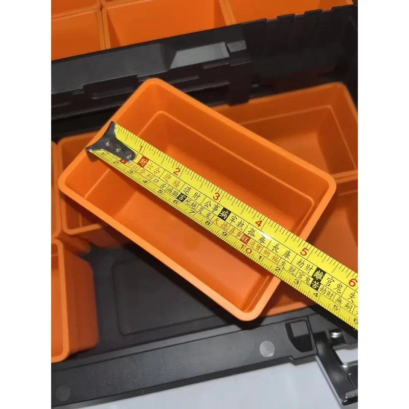 Duża plastikowa skrzynka narzędziowa, organizer na narzędzia, pojemnik na części, przechowywanie śrub, akcesoria metalowe, szuflada do przechowywania narzędzi.