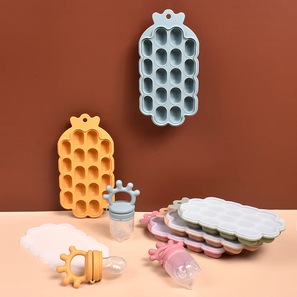 

18 Cavity Silicone Ice Cube Mold with Lids Large-capacity Ice Trays Food Grade Ice Maker BPA Free Reusable Kitchen Gadgets