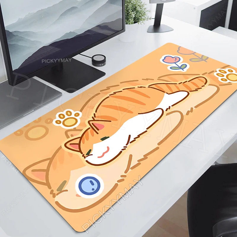 

Large Gaming Mousepads Kawaii Cat Mouse Pad Computer Mousepad Mouse Mat 90x40cm Deskmat Desk Pads For Student Table Carpet