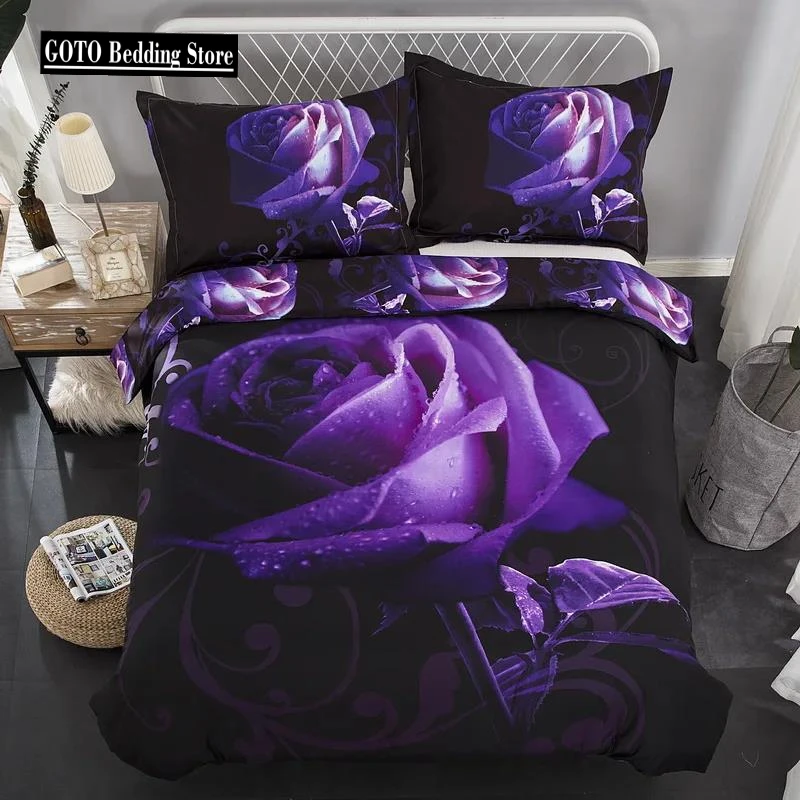 

High Quality Winter Super soft comfortable beddings Western Single double bed 3D Autumn leaves cat Quilt sets ropa de cama