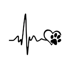 Car Sticker New Heartbeat Cute Dog Footprints Creative Funny Accessories Waterproof Vinyl Decals,13cm*10cm