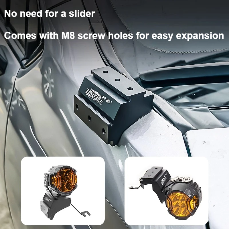

For Toyota Sienna Car A Pillar Led Spotlight Bracket Front Engine Hood Quick Release Dual Guide Rail Expansion Stand Lamp Holder
