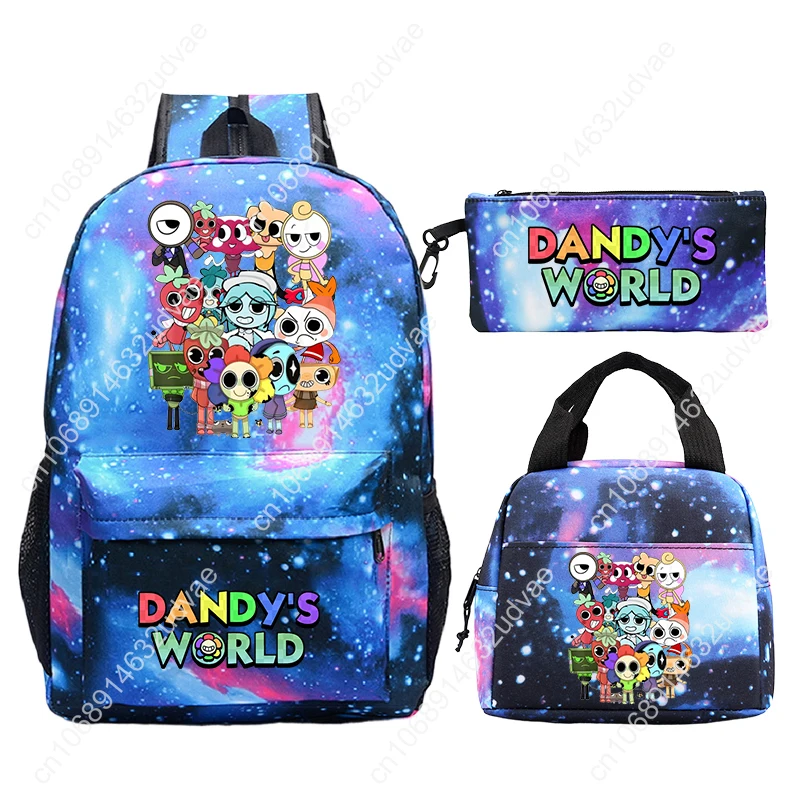 Dandy's World Print Backpack With Lunch Bag Pencil Case Cartoon School Bags for Boys Girls School Bags Set Best Gifts 3Pcs Set