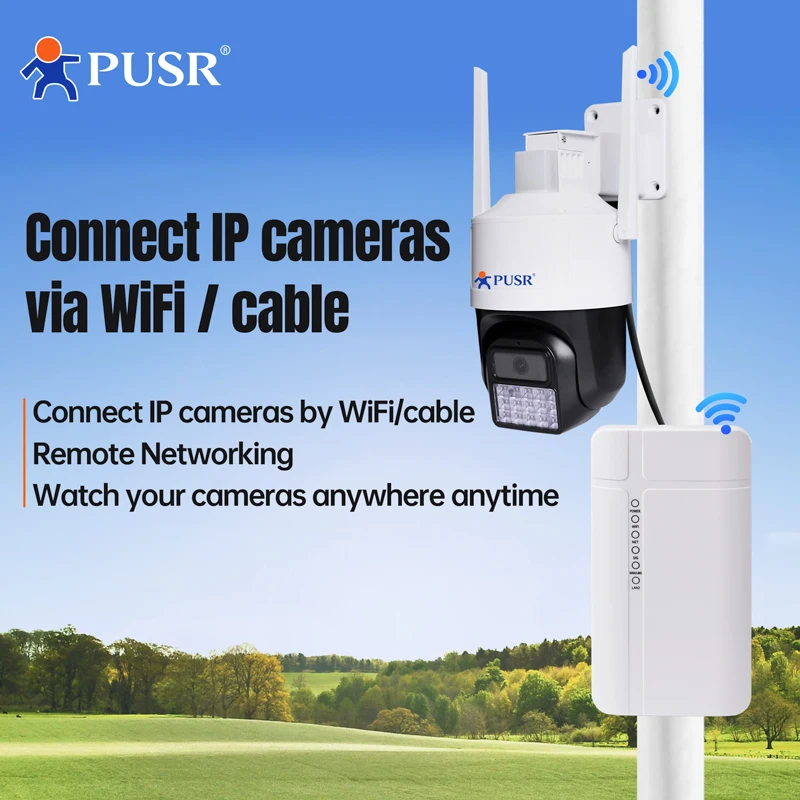 PUSR 아웃도어 4G LTE 라우터 CPE 강화 와이파이 셀룰러 모듈 듀얼 이더넷 포트 POE 전원 IP65 방수 글로벌 밴드 USR-AP510