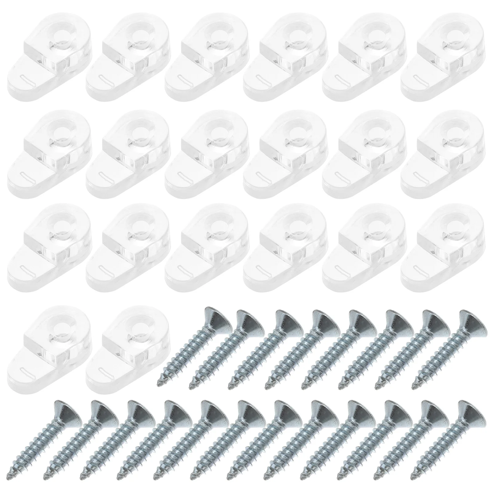

20 Pcs Screws Cabinet Door Holder Clip Panel Clips Glass Screen Doors Transparent Hardware Clamps