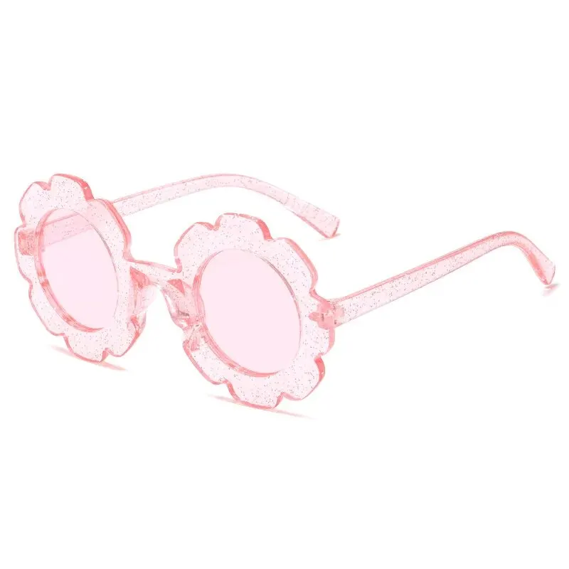 New Children Cute Flower Round Frame Sun Protection And UV Protection Baby Sunglasses